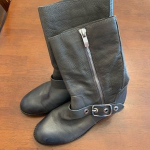 Vince Camuto grey leather boots